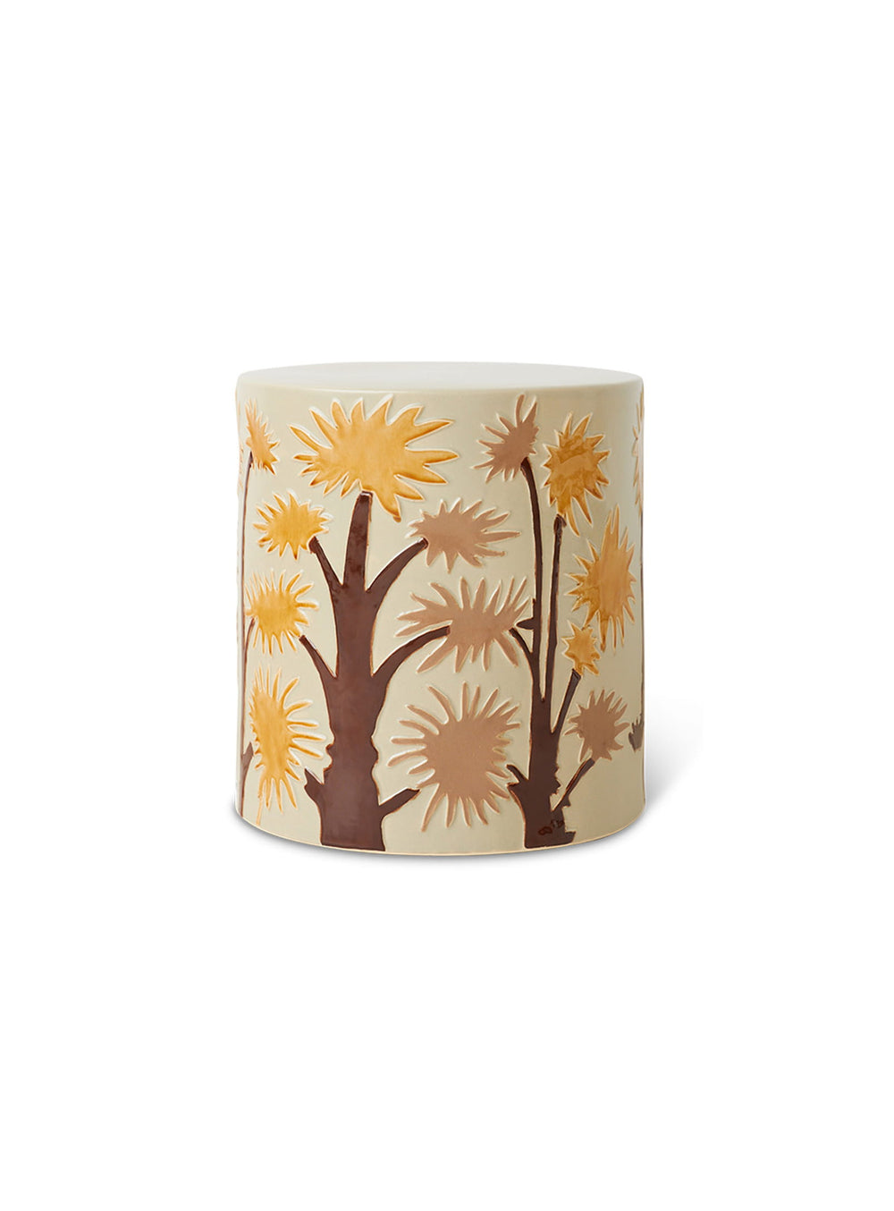 Table d’appoint Coastal HKliving, pièce décorative aux motifs végétaux en relief.