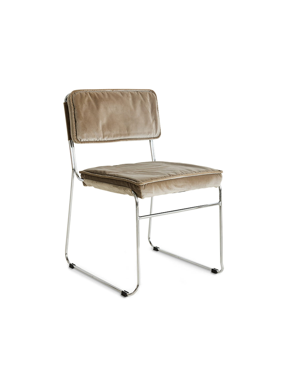 Chaise Endless HKliving : design années 60 avec piètement traîneau. dirty chai