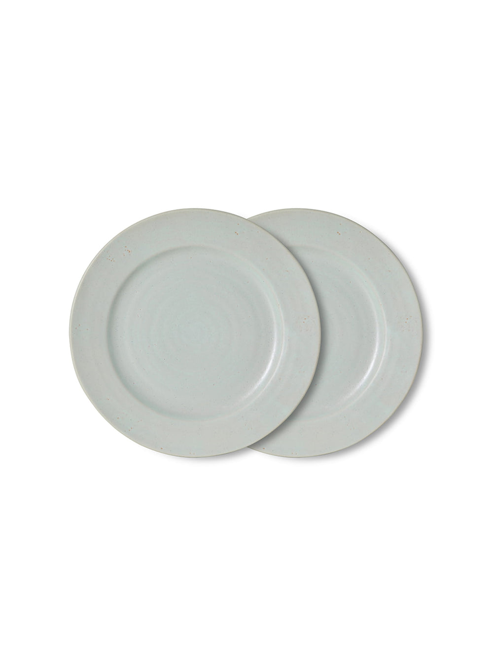 Assiettes plates Farmhouse Ceramics HKliving, vendues par 2 pour une table élégante, simple et chaleureuse. bleu pale