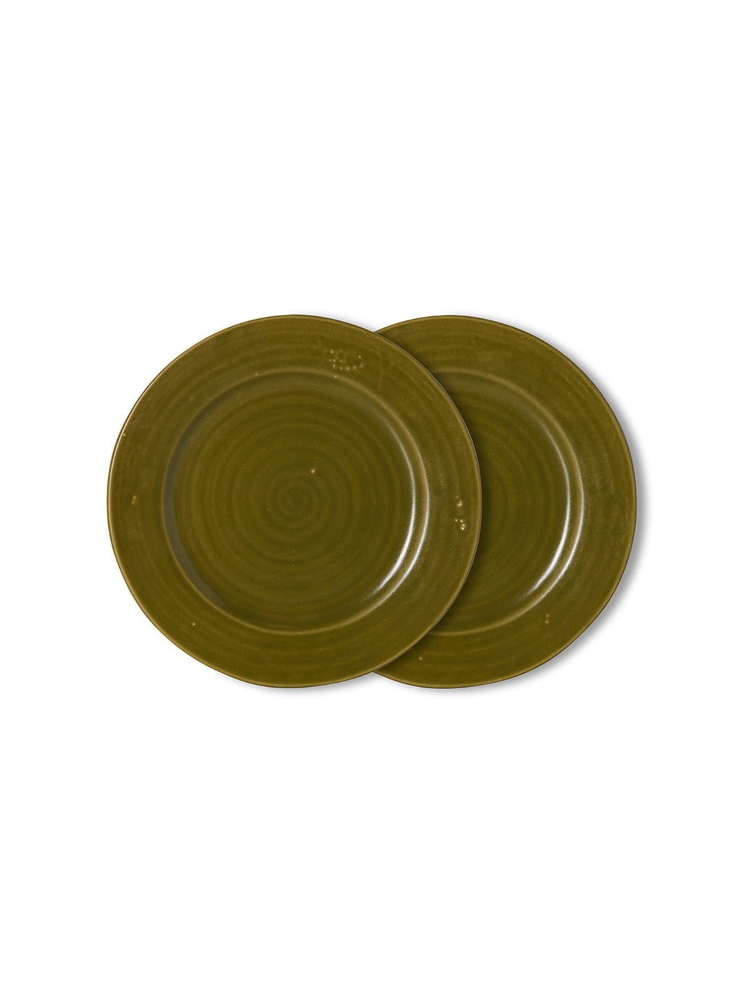 Assiettes plates Farmhouse Ceramics HKliving, idéales pour composer une table naturelle au charme rétro. mousse