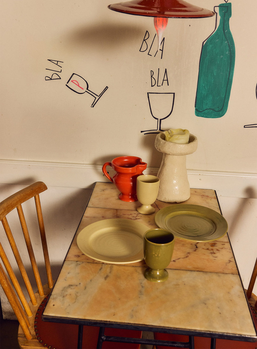 Tasses Farmhouse Ceramics HKliving en grès, vendues par 2 pour savourer café, thé ou chocolat chaud avec style. creme