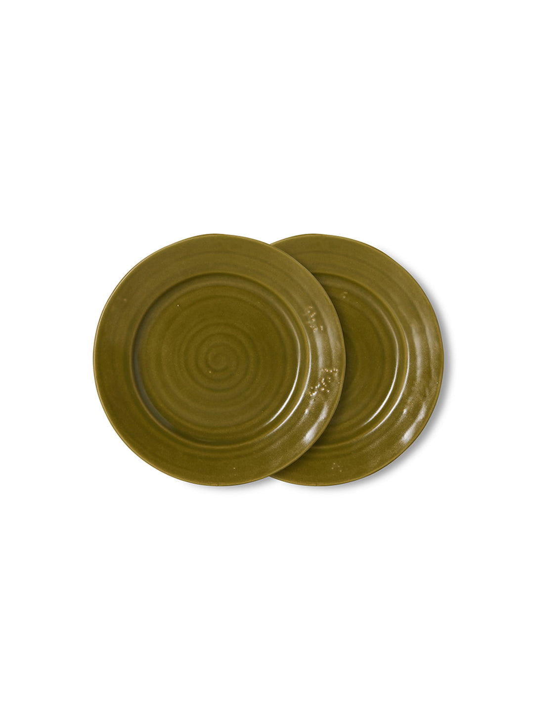 Assiettes à dessert Farmhouse Ceramics HKliving, vendues par lot de 2 pour composer une table colorée. mousse