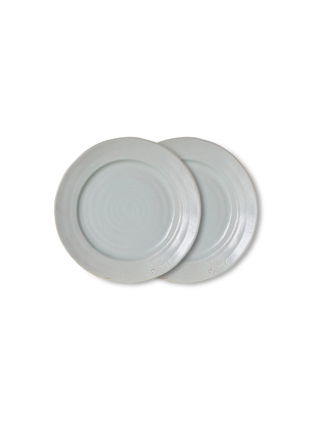 Assiettes à dessert Farmhouse Ceramics HKliving, un set de 2 pièces au style campagne chic et intemporel. bleu pale