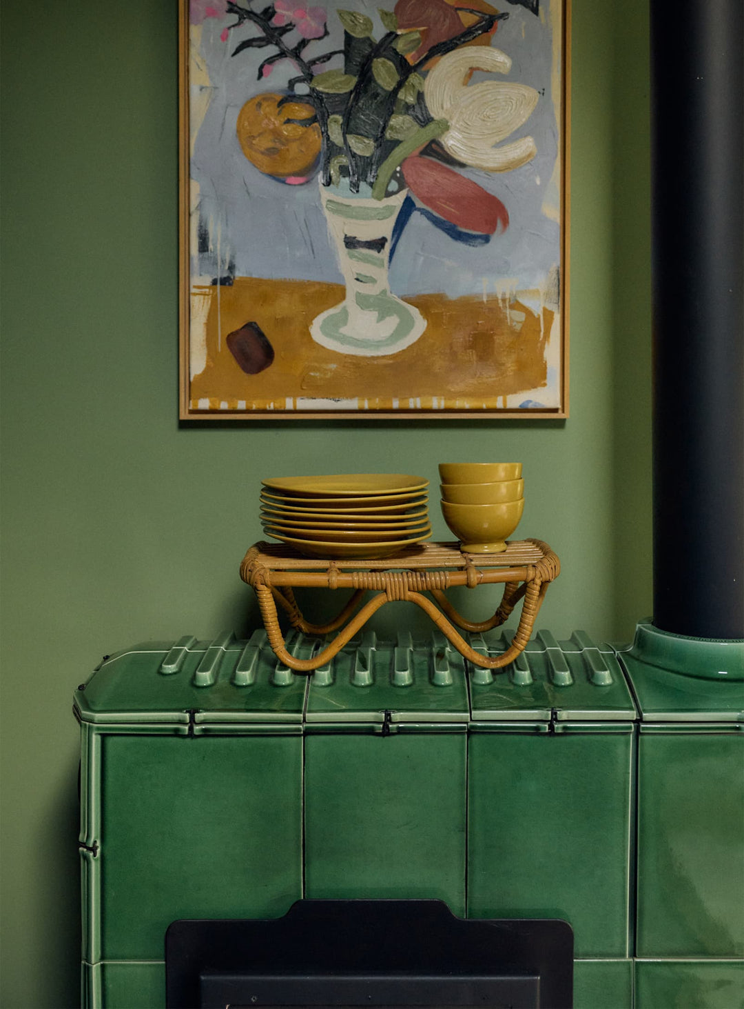 Assiettes à dessert Farmhouse Ceramics HKliving, un lot de 2 au style vintage et aux nuances chaleureuses. ocre