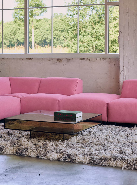 Canapé modulable Flake HKliving, un sofa sculptural disponible en 24 tissus et coloris pour un rendu personnalisé. fauteuil