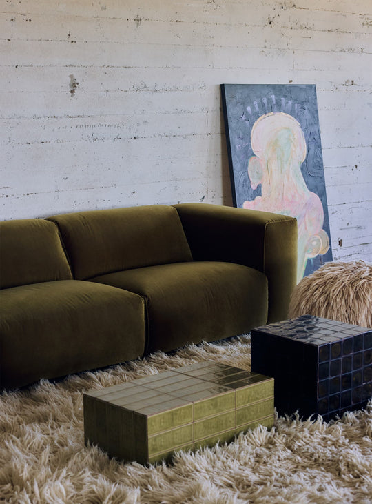 Canapé modulable Flake HKliving, un sofa sculptural qui combine confort, liberté de composition et personnalisation. section droite