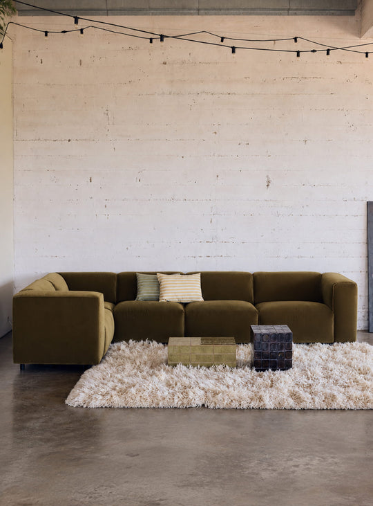 Canapé modulable Flake HKliving, un sofa flexible à composer avec angles, longchairs, divans et ottomans.