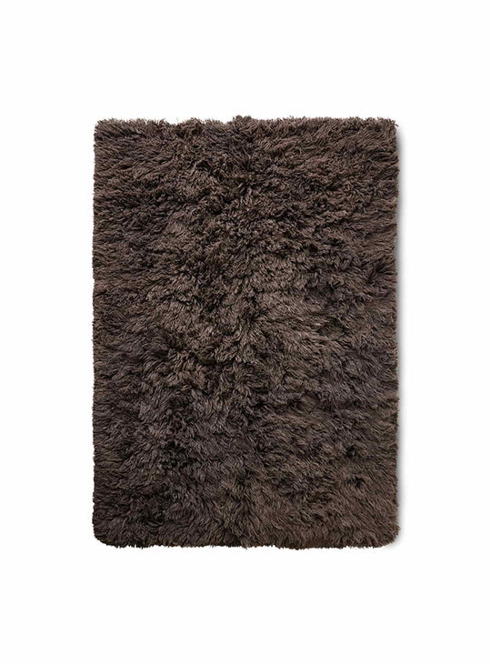 Tapis Fluffy HKliving 200x300 : laine douce et design contemporain plein de caractère. espresso