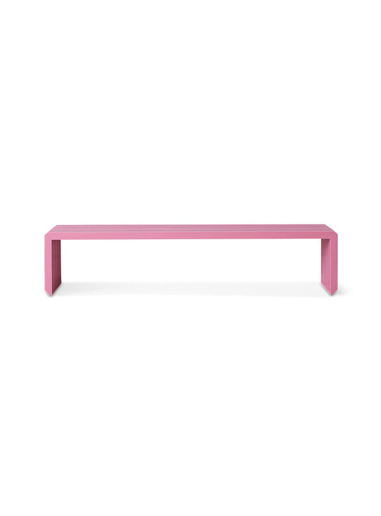Banc HKliving Slatted Bench, banc design au grain de bois authentique. rose