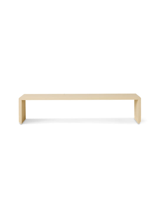 Banc HKliving Slatted Bench, style scandinave et bois massif. sable
