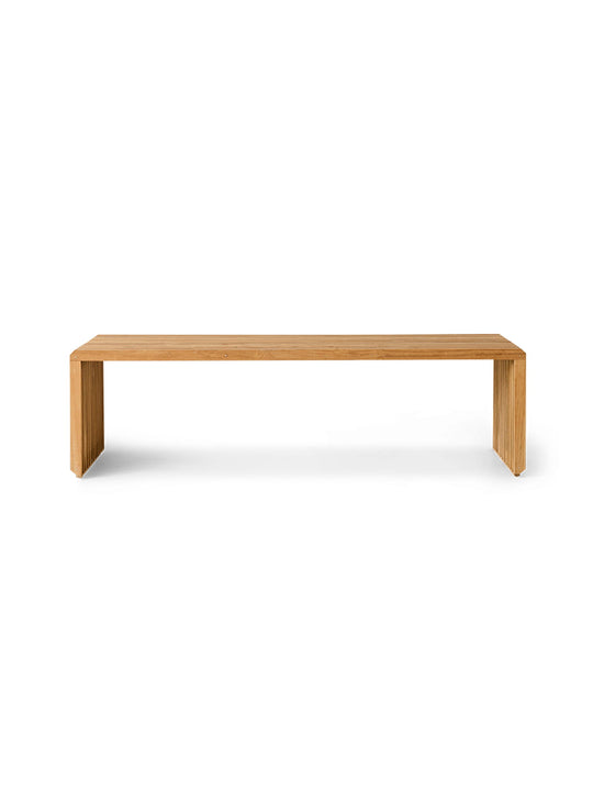Banc à lattes en teck HKliving, mobilier en bois massif intemporel. L