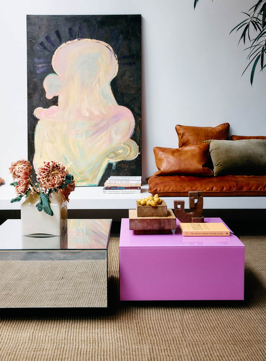 Table à café Miroir HKliving, esthétique contemporaine et finitions miroir raffinées. rose
