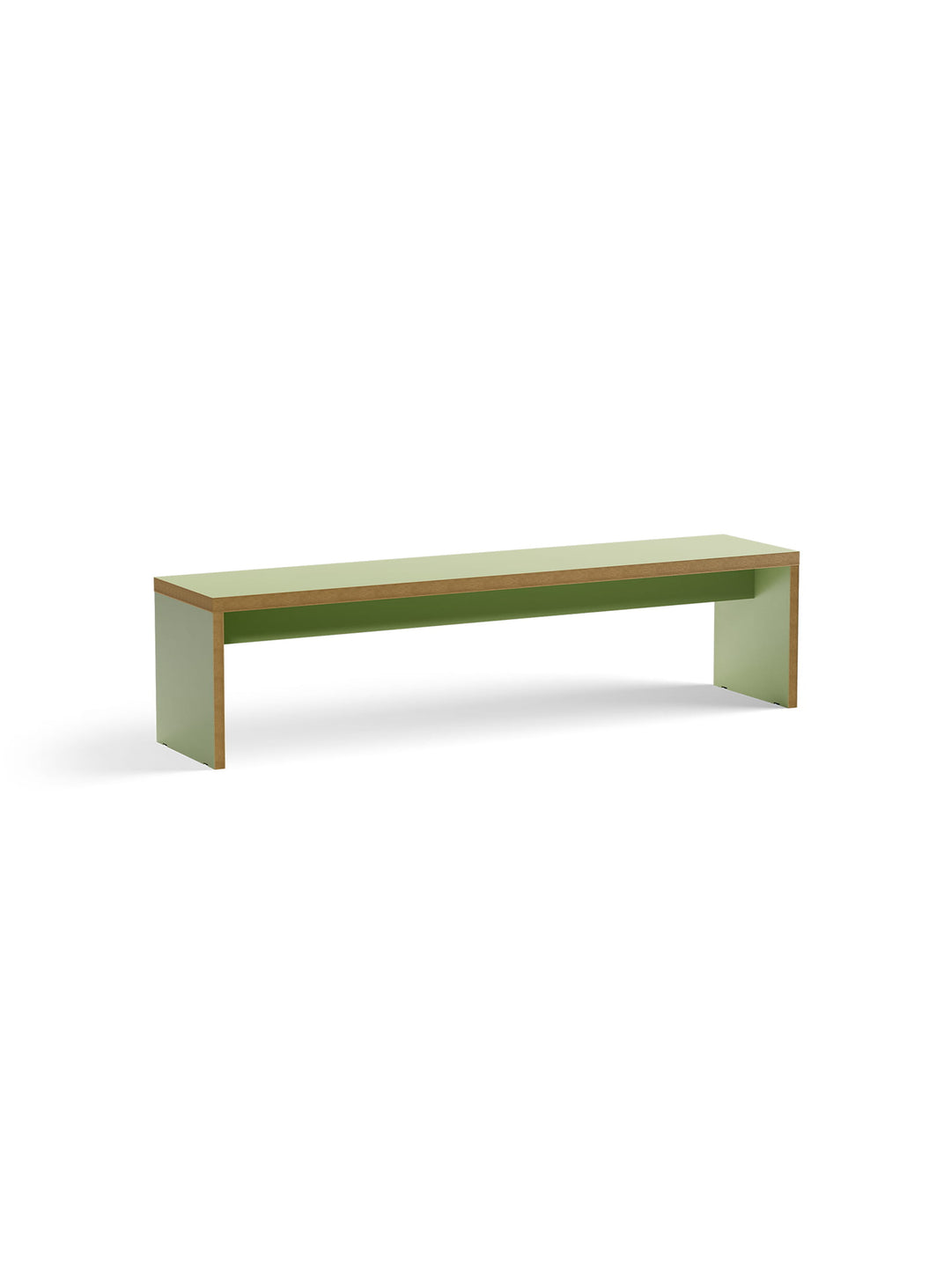 Banc Monolyt HKliving, design épuré avec chants effet bois naturels. pistache