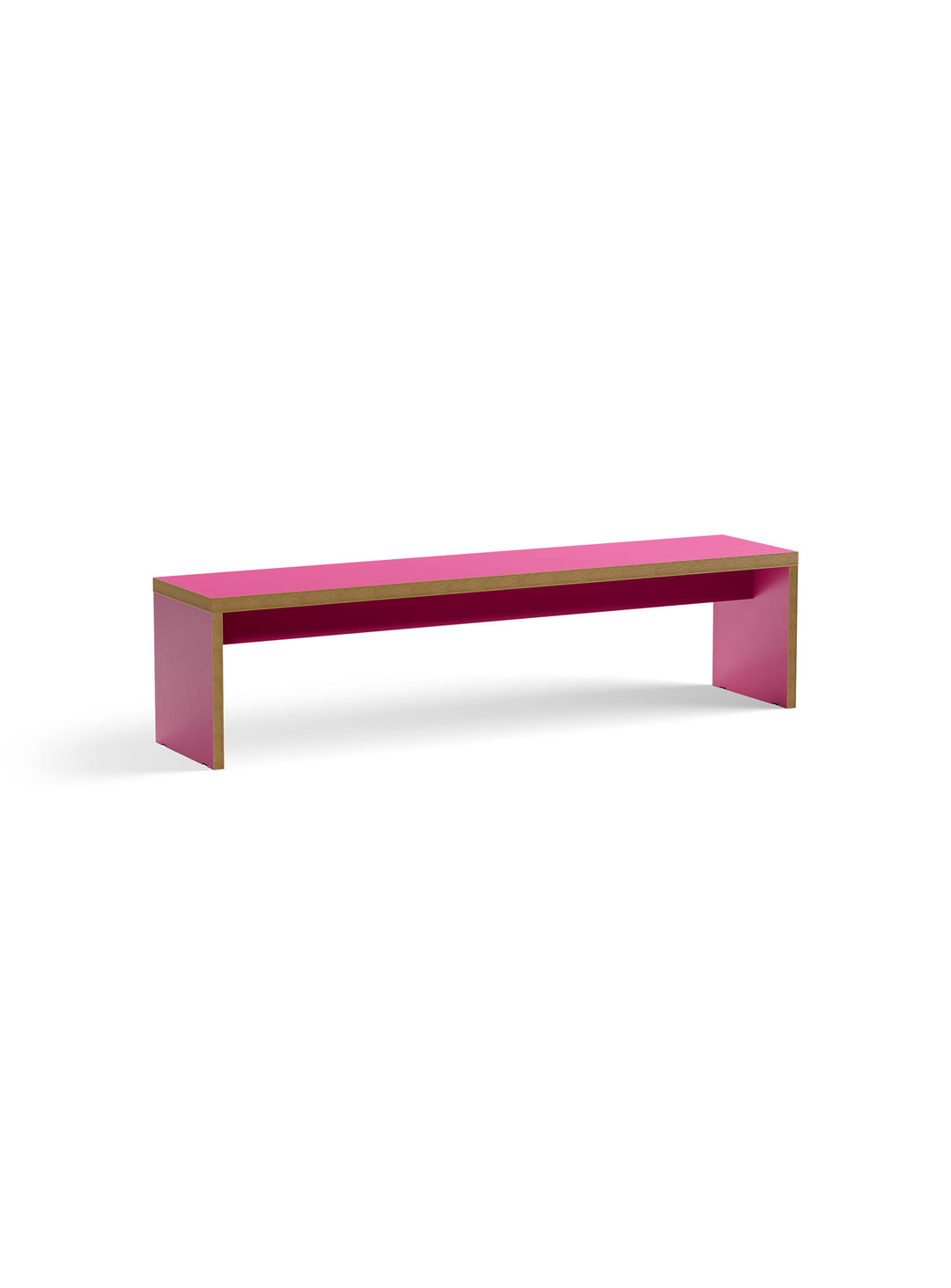 Banc Monolyt HKliving, lignes architecturales et finitions colorées élégantes. framboise