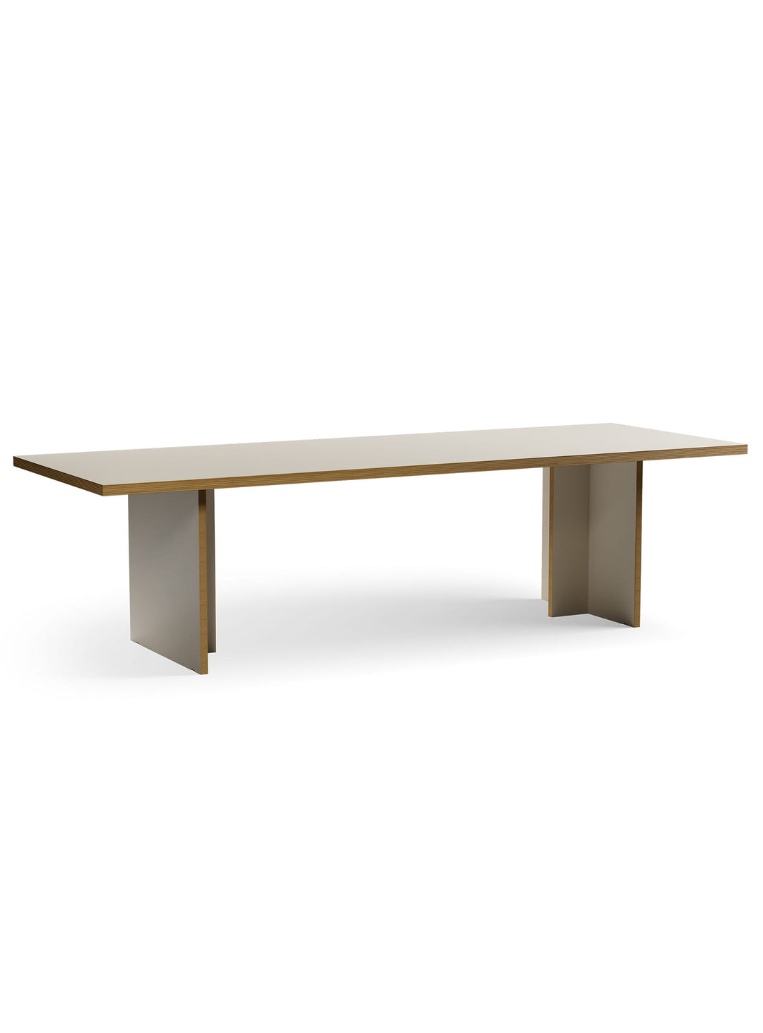 Table Monolyt HKliving, lignes graphiques et plateau généreux pour repas chaleureux. crème