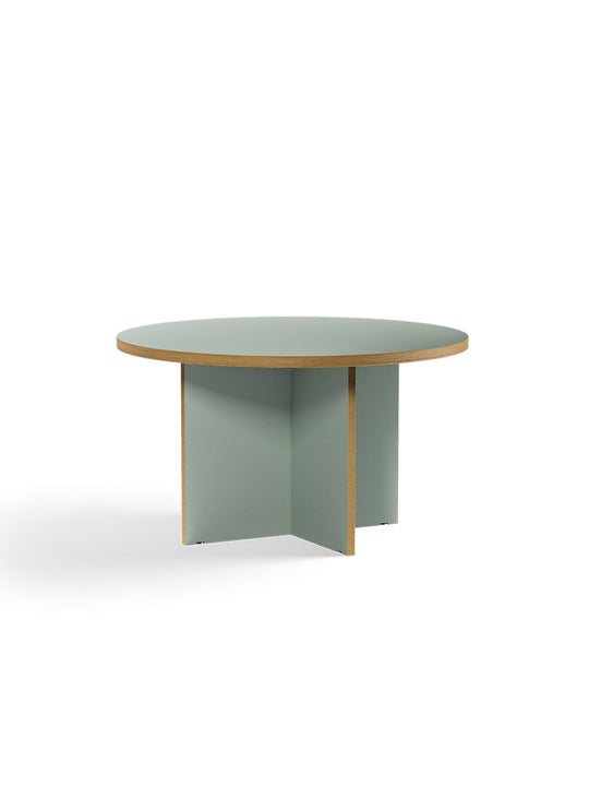 Table ronde Monolyt HKliving, meuble design aux lignes douces et contemporaines. vert pâle