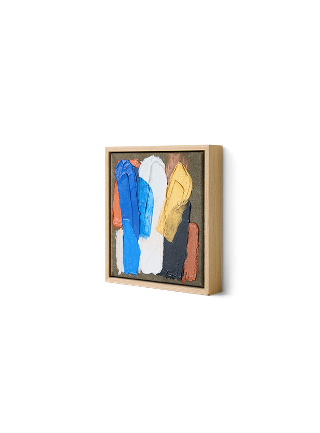 Tableau Moonlight Strokes HKliving, une petite toile abstraite aux reflets doux inspirés de la lumière de la lune.