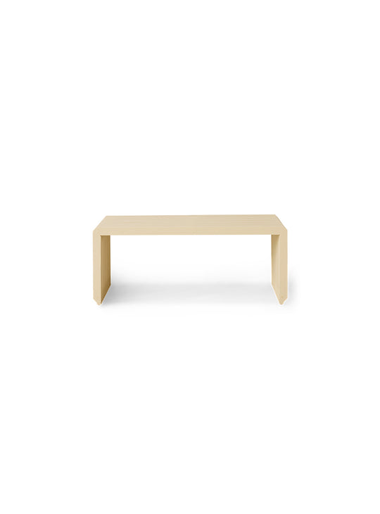 Banc à lattes HKliving, design minimaliste et grain de bois naturel. sable