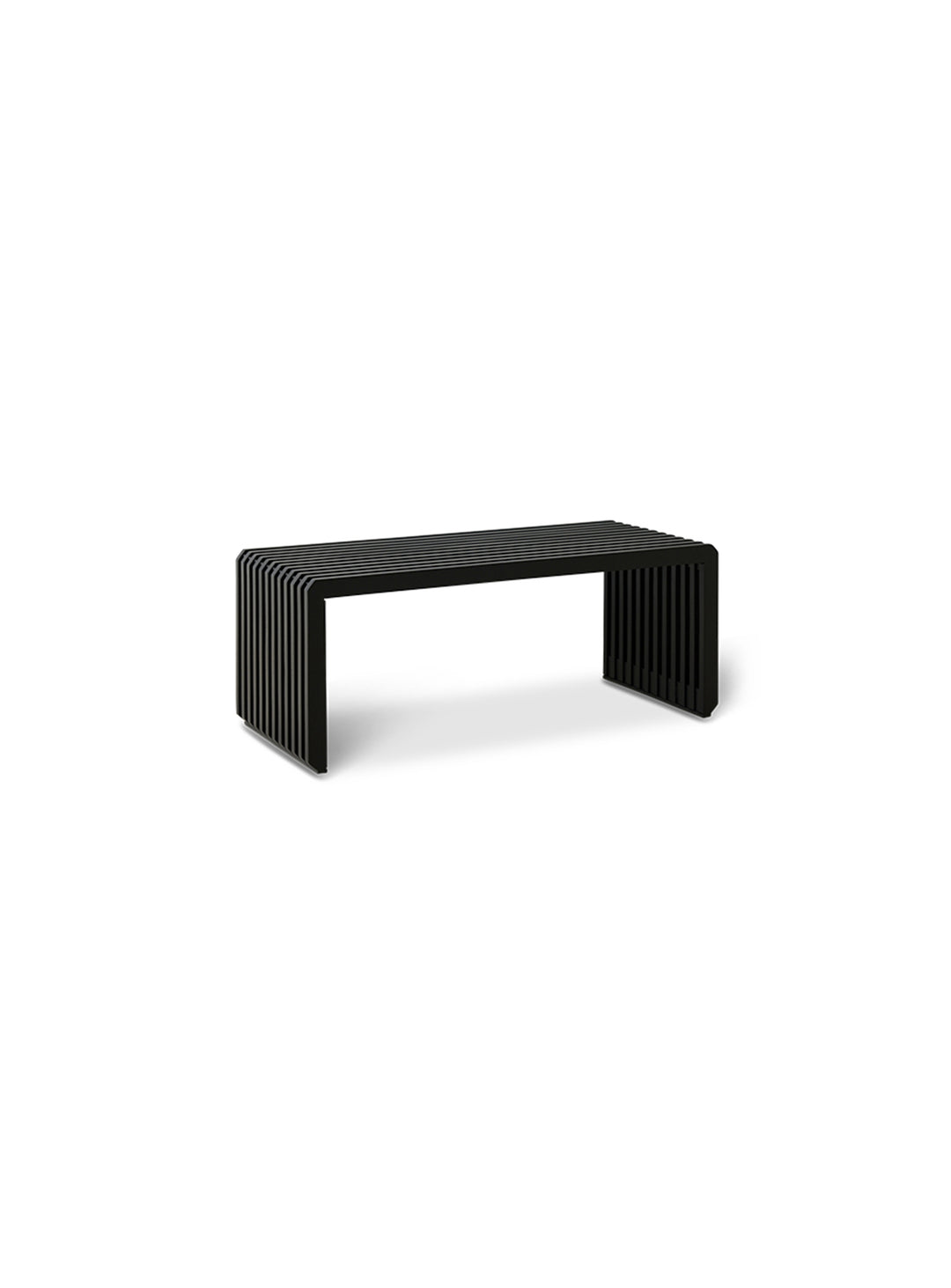 Banc à lattes HKliving, mobilier compact en bois au style épuré. noir