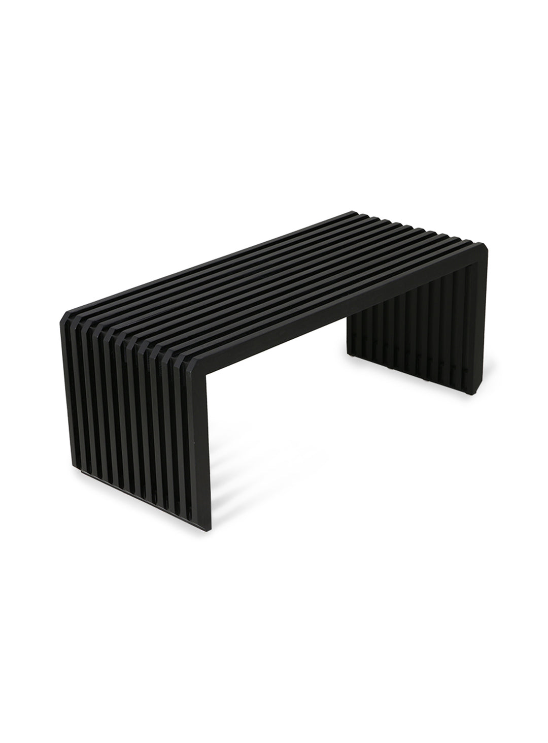 Banc à lattes HKliving, meuble polyvalent pour entrée, salon ou couloir. noir