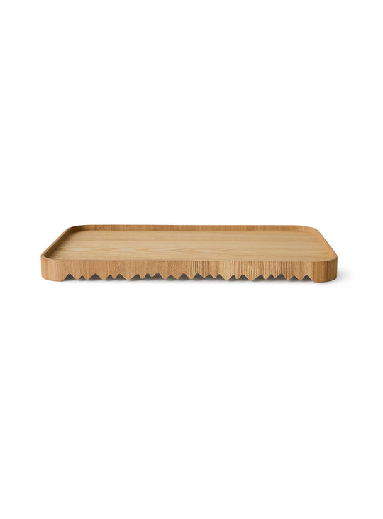 Plateau de service Nature en bois de frêne HKliving avec surface antidérapante pour un usage sécurisé.