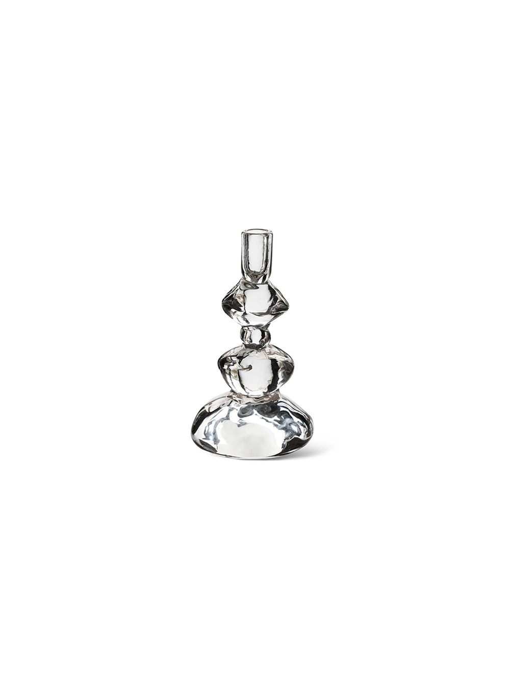 Bougeoir Sikkema HKliving, une création en verre soufflé au design sculptural signée Nienke Sikkema. crystal