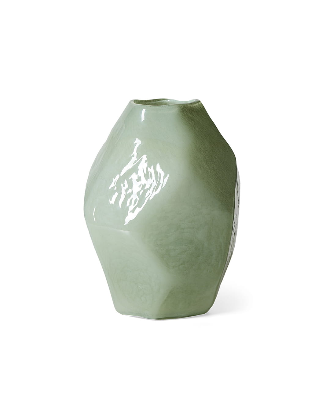 Vase Gemme HKliving, une création en verre soufflé au design contemporain et lumineux. jade
