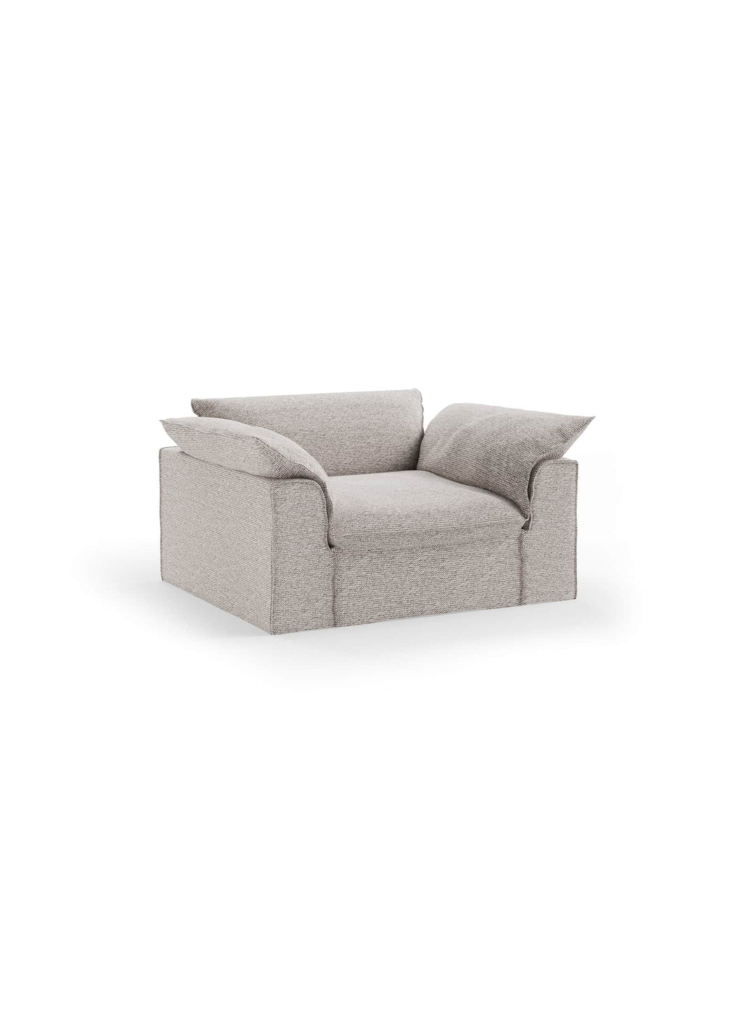 Fauteuil HKliving Nomad : une assise confortable et polyvalente à mi-chemin entre fauteuil et petit sofa. gris