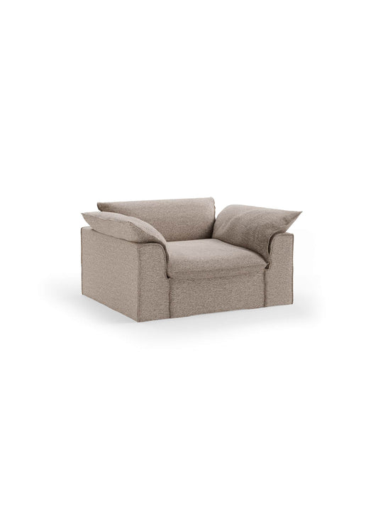 Fauteuil HKliving Nomad : un fauteuil cocon au format généreux, disponible dans une vaste sélection de tissus. beige