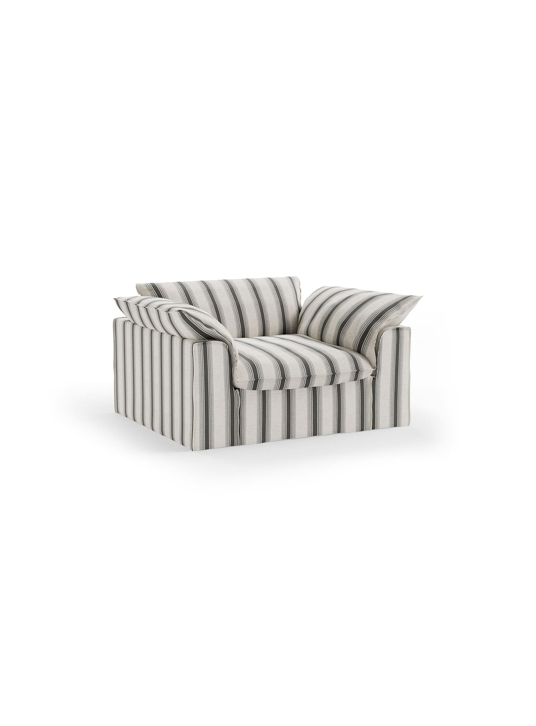 Fauteuil HKliving Nomad : une assise XXL au look chic et décontracté, parfaite pour un salon chaleureux. chalkstripe