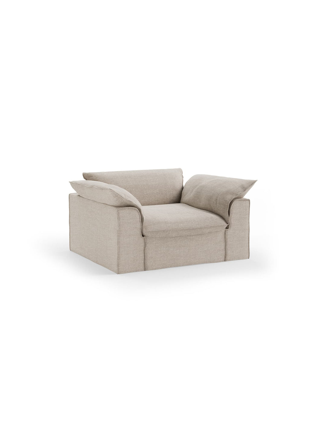 Fauteuil HKliving Nomad : un fauteuil large au design méditerranéen pour une ambiance douce et décontractée. ivoire