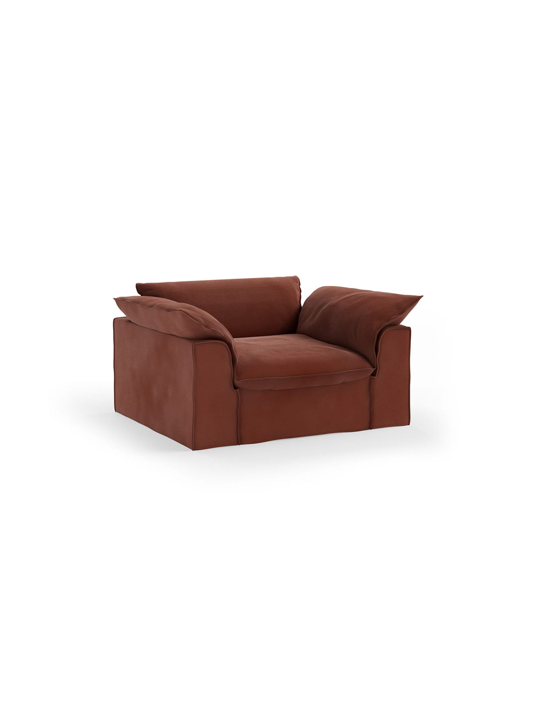 Fauteuil HKliving Nomad : une assise généreuse et enveloppante entre fauteuil cocon et loveseat. magnolia