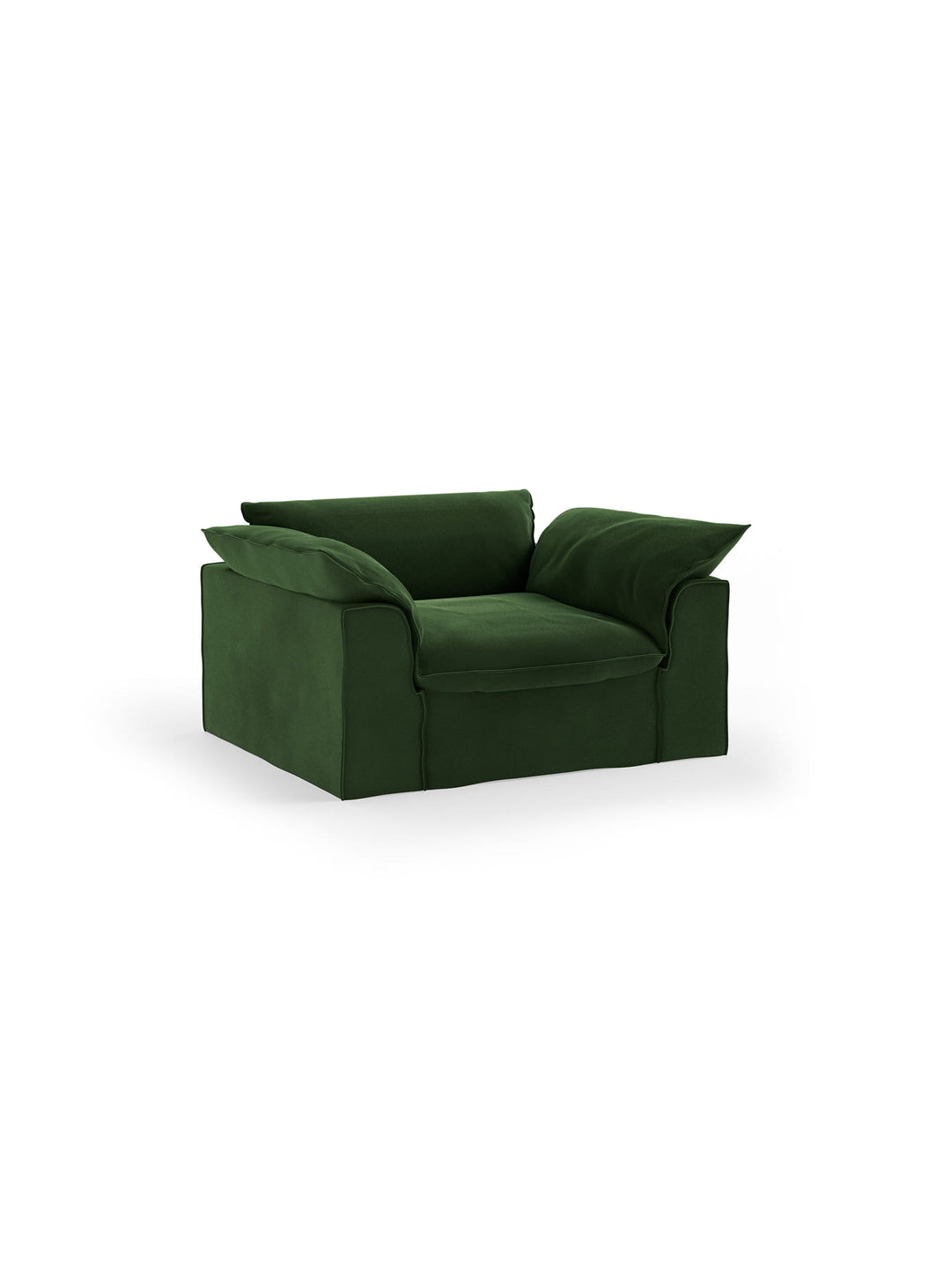 Fauteuil HKliving Nomad : un siège large et confortable au style méditerranéen, bohème et contemporain. vert