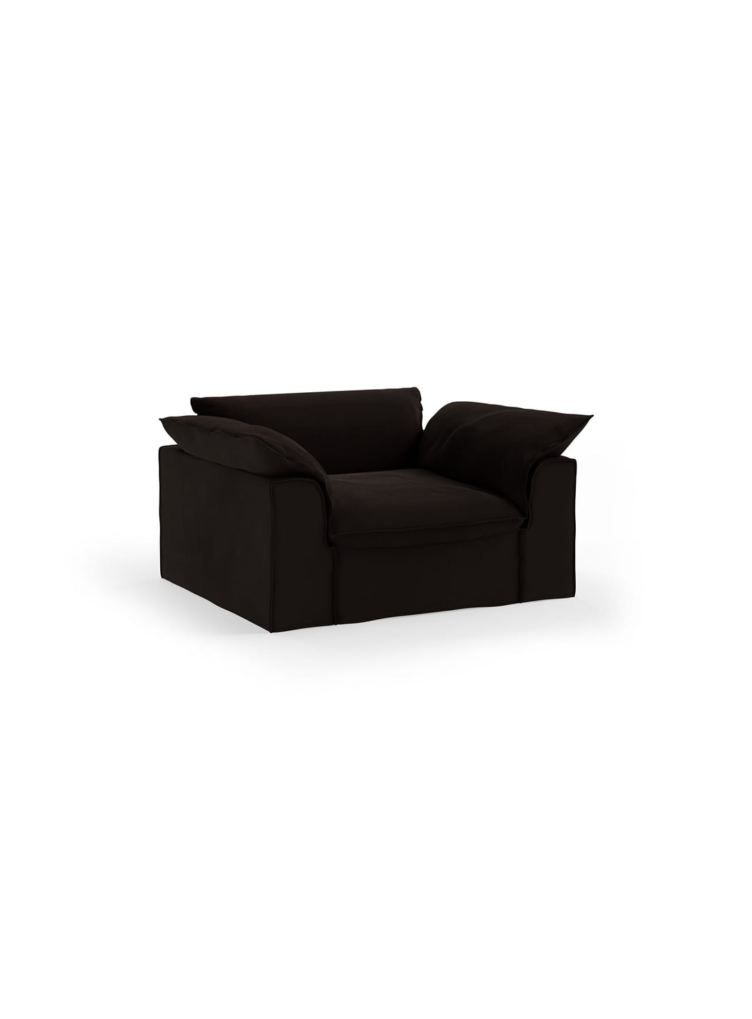 Fauteuil HKliving Nomad : une pièce hybride entre fauteuil et loveseat, pensée pour une détente absolue. espresso