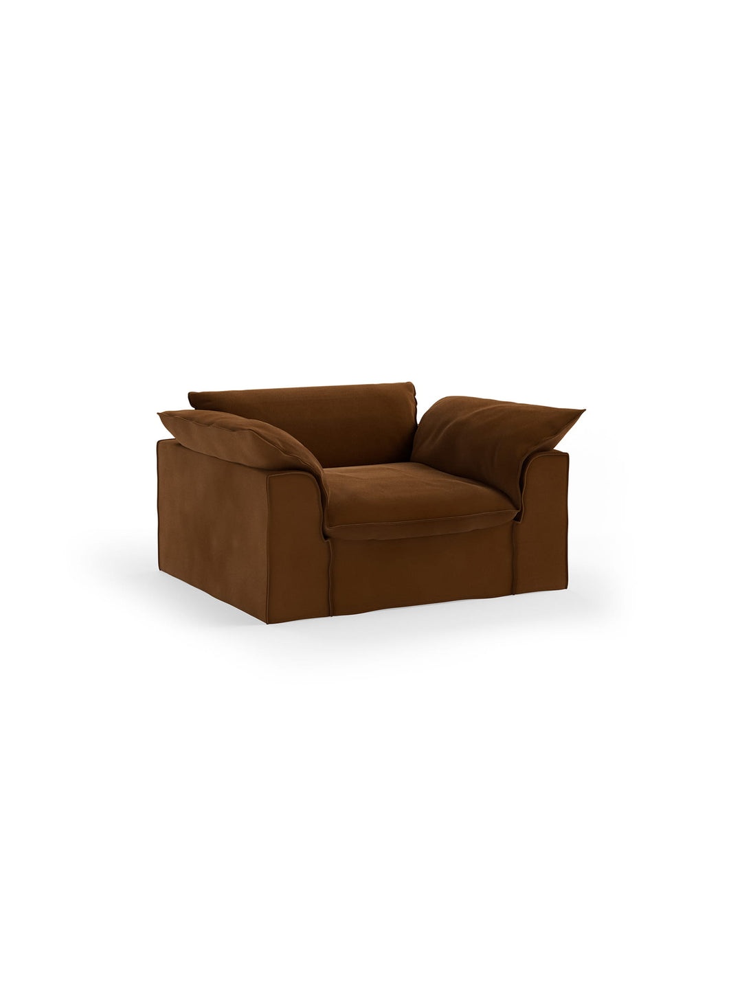 Fauteuil HKliving Nomad : un large fauteuil cocon au design chaleureux, parfait pour un salon convivial. caramel