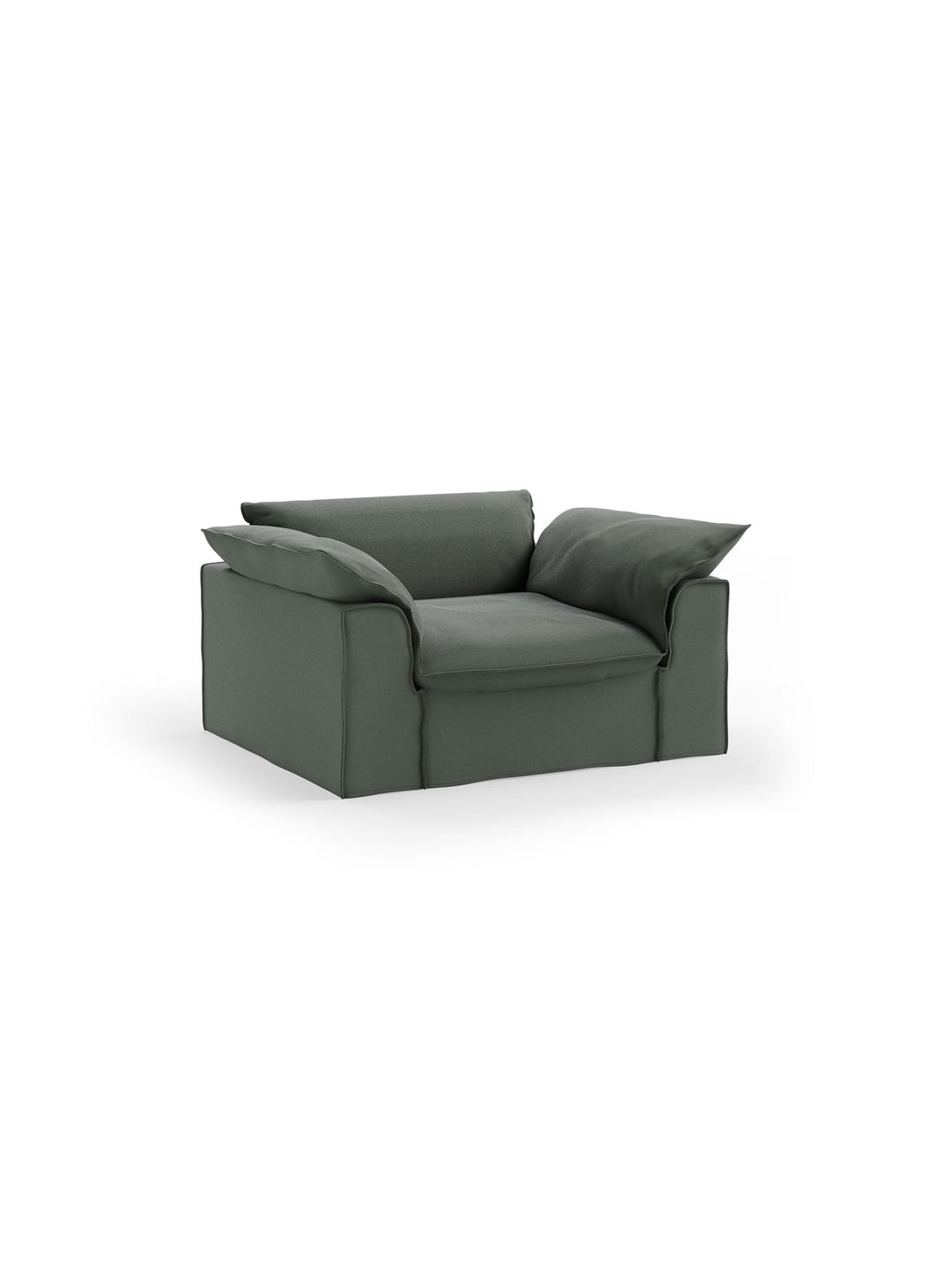 Fauteuil HKliving Nomad : une assise large au look décontracté, idéale pour créer un coin salon chaleureux. ert militaire