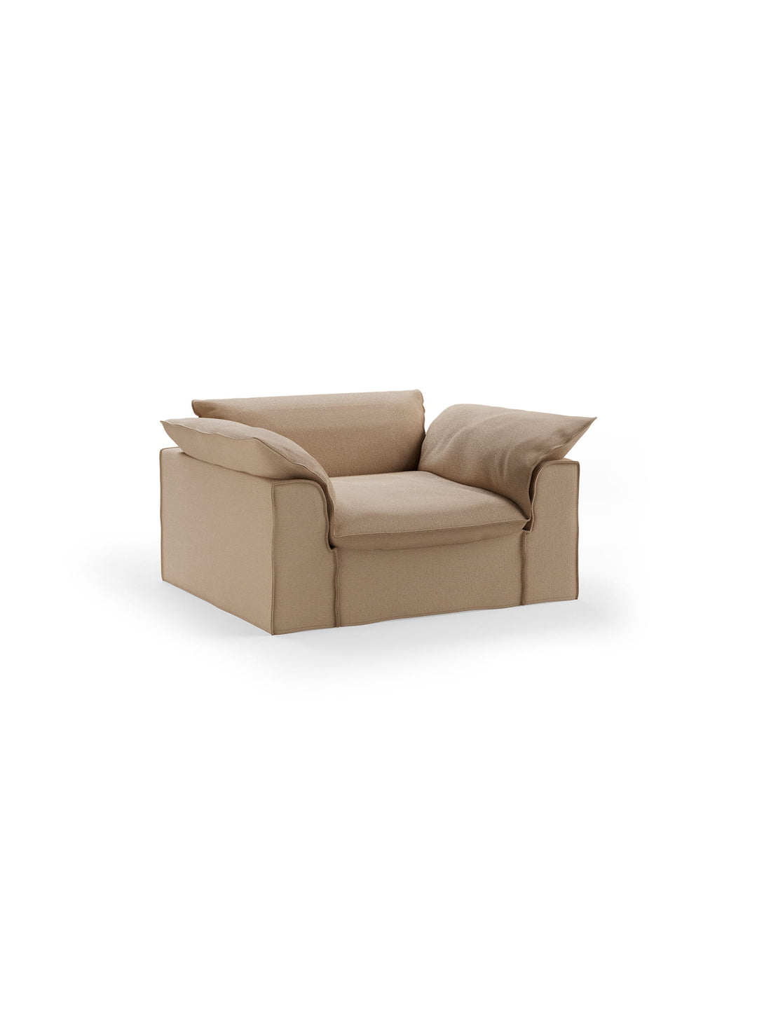 Fauteuil HKliving Nomad : un fauteuil large et enveloppant décliné dans de nombreux tissus et coloris. sable