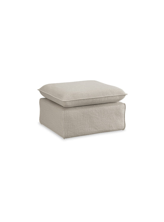 Ottoman HKliving Nomad : un accessoire design inspiré des boutique-hôtels méditerranéens. ivoire