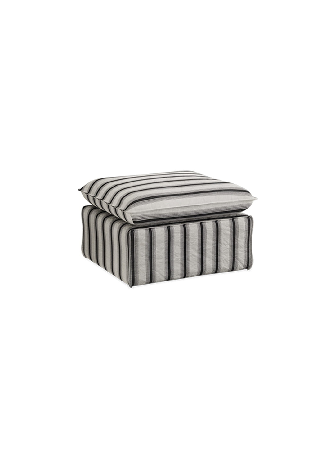 Ottoman HKliving Nomad : un meuble d'appoint fabriqué à la commande pour durer. chalkstripe