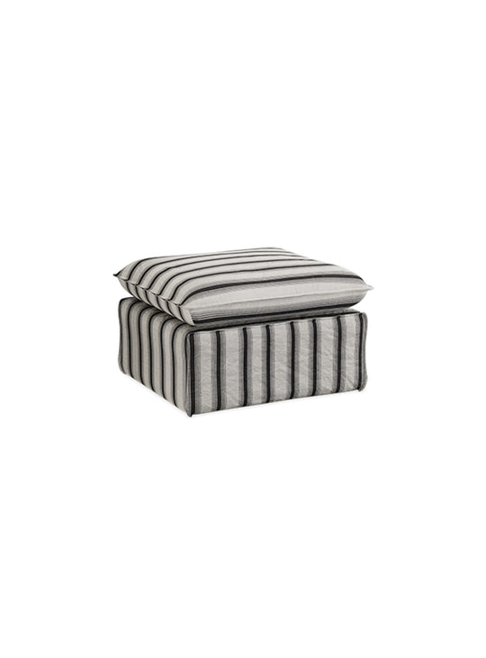 Ottoman HKliving Nomad : un meuble d'appoint fabriqué à la commande pour durer. chalkstripe