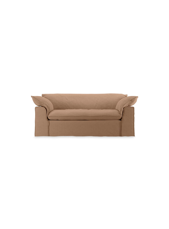 Sofa HKliving Nomad : un canapé 2 places alliant design épuré, confort et finitions soignées. brun