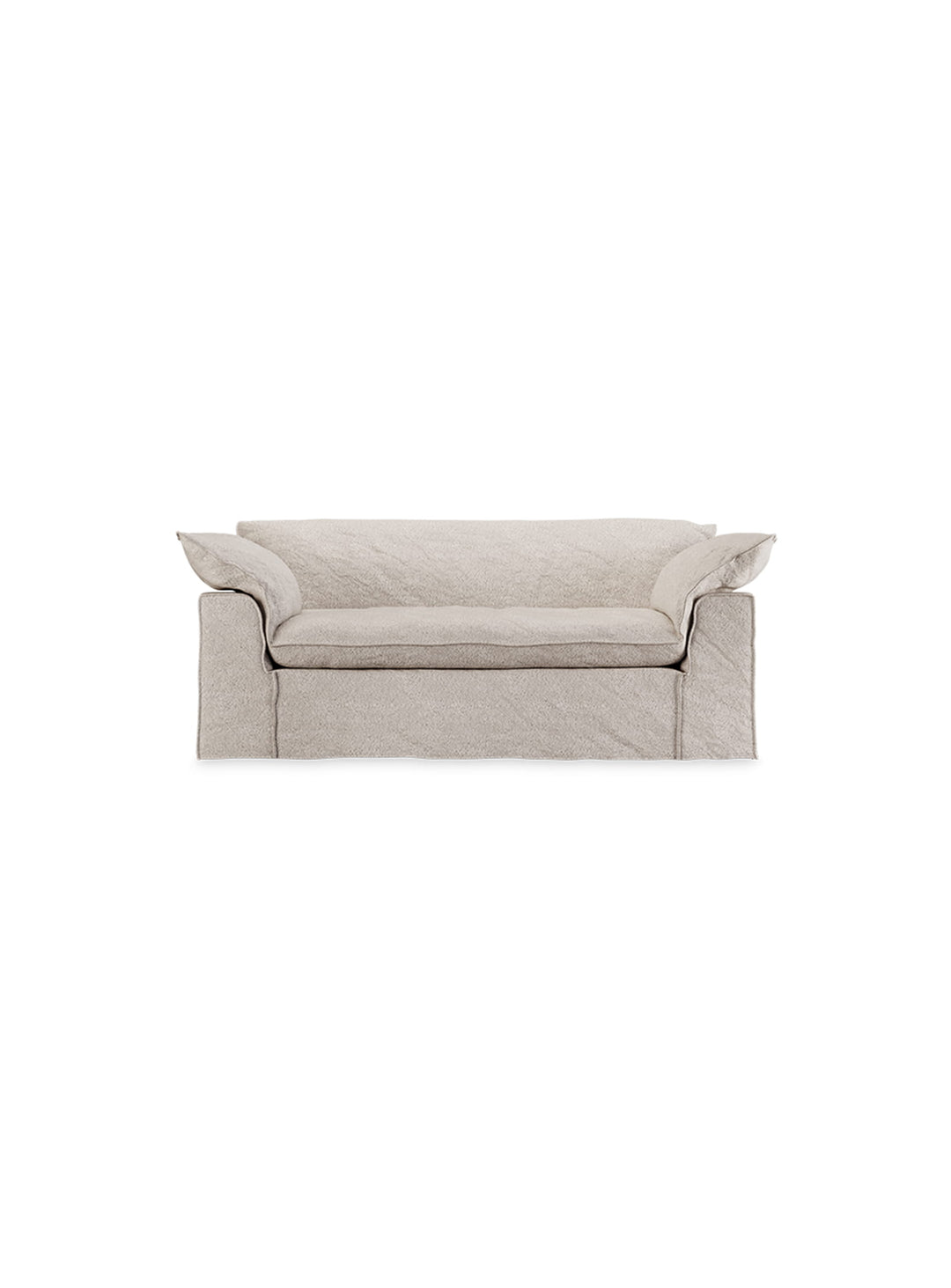 Sofa HKliving Nomad : un canapé 2 places compact au confort profond et au style méditerranéen. taupe