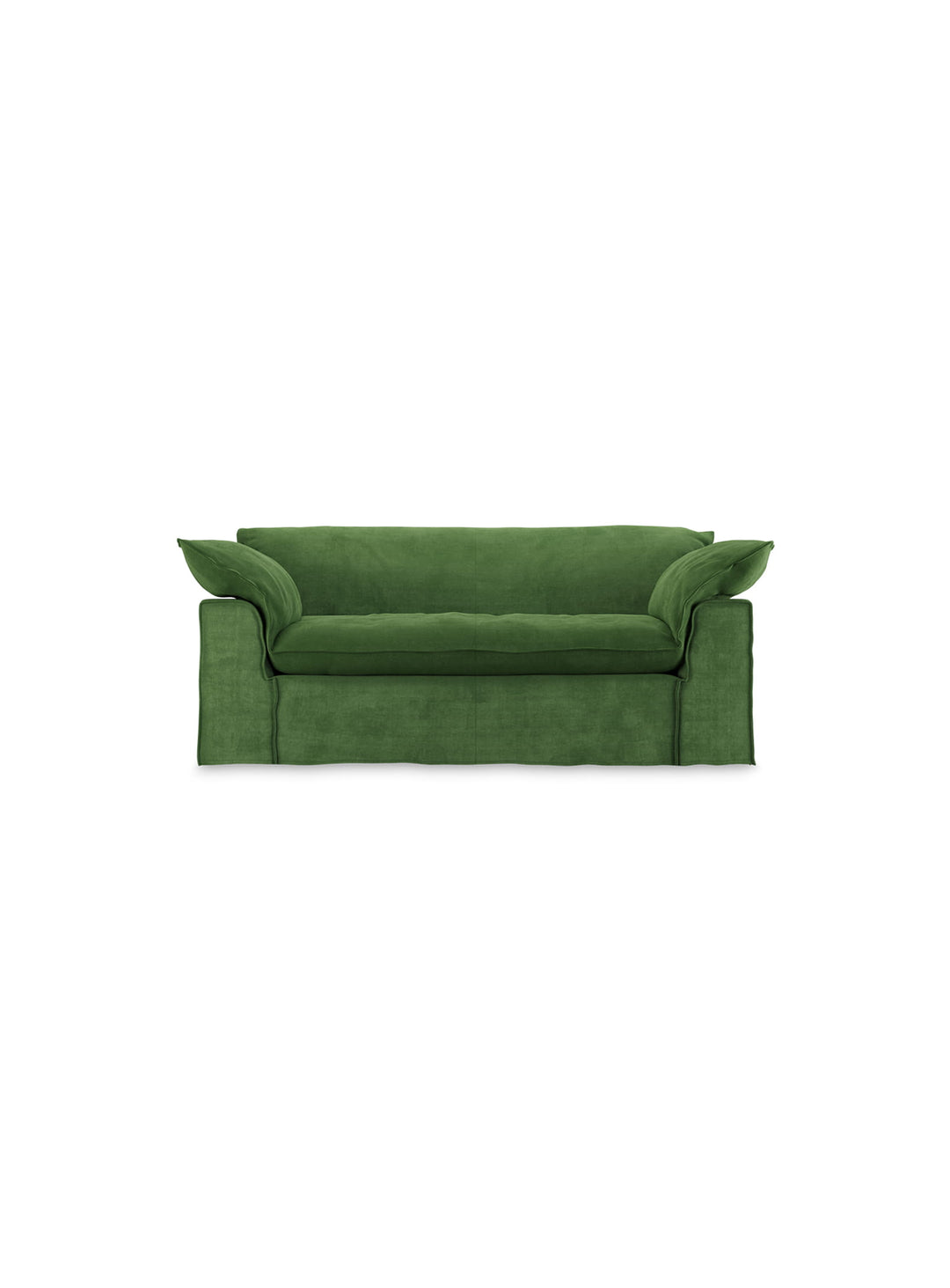 Sofa HKliving Nomad : une assise profonde dans un format compact pensé pour deux. vert