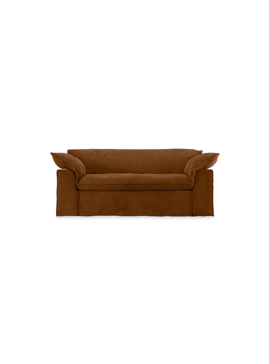 Sofa HKliving Nomad : un canapé compact idéal pour les petits espaces. caramel