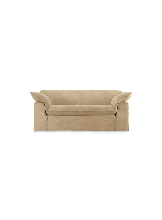 Sofa HKliving Nomad : un canapé 2 places au design méditerranéen et au confort exceptionnel. creme