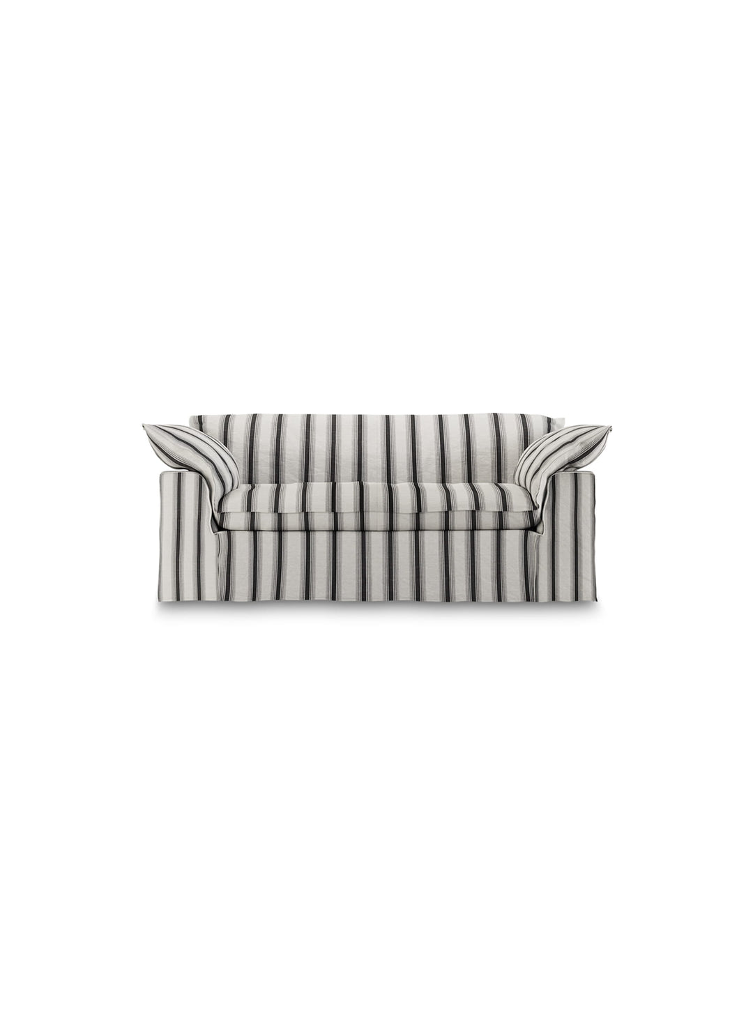 Sofa HKliving Nomad : un canapé 2 places disponible en lin, bouclé, velours et tissu recyclé. chalkstripe