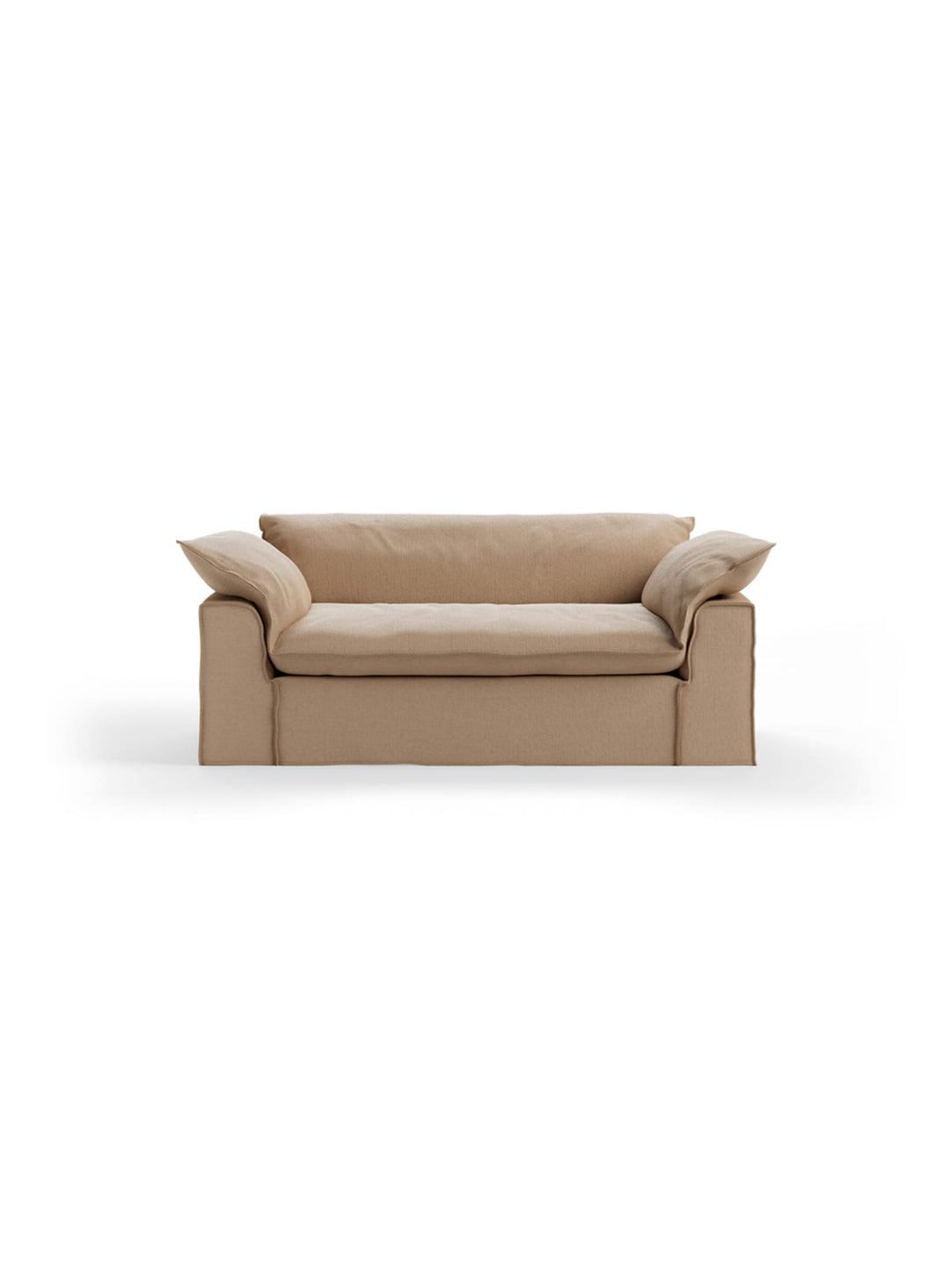 Sofa HKliving Nomad : un canapé 2 places chaleureux au style méditerranéen et aux lignes épurées. sable