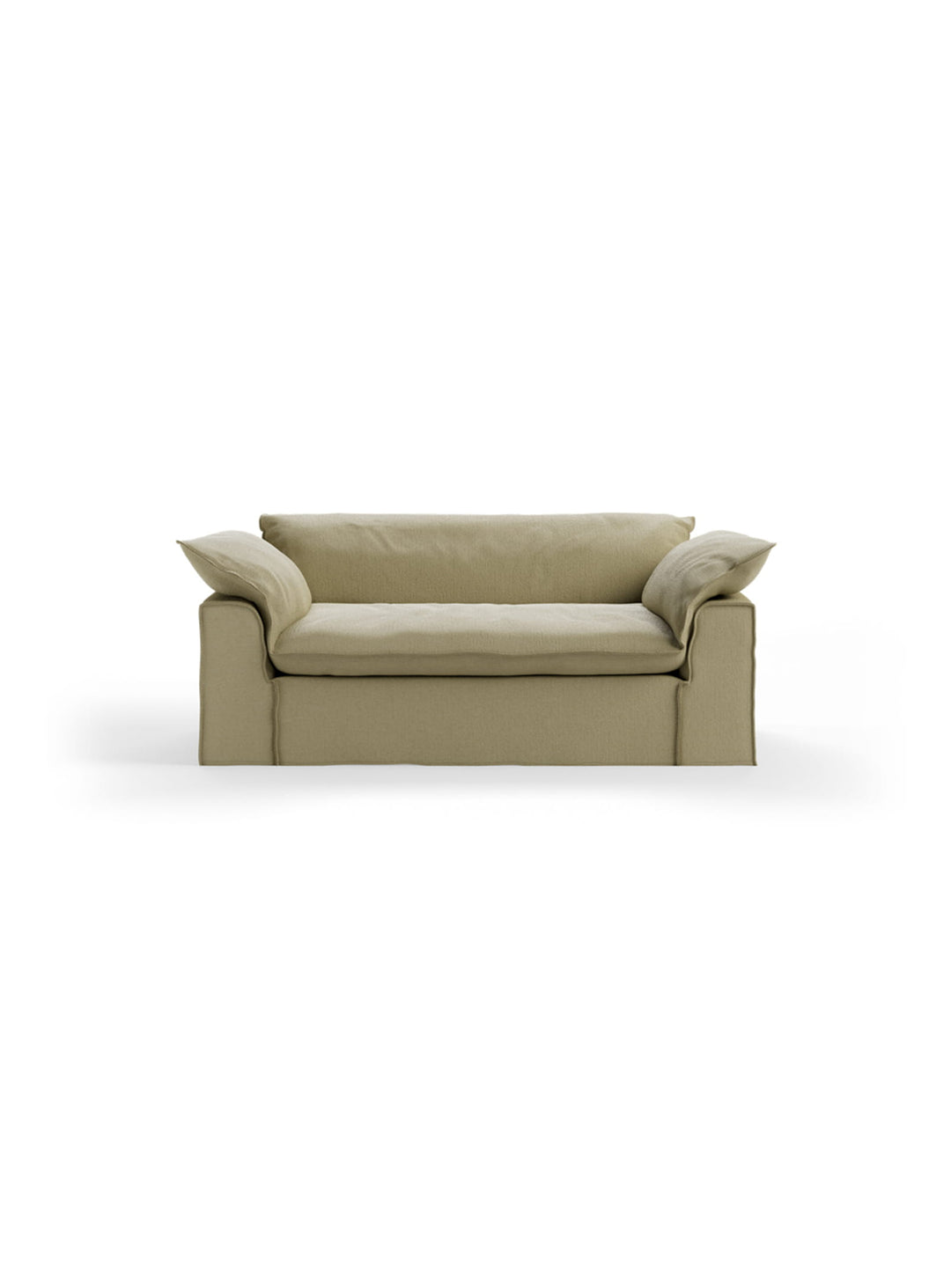 Sofa HKliving Nomad : une assise profonde et moelleuse pensée pour profiter pleinement des petits salons. sauge