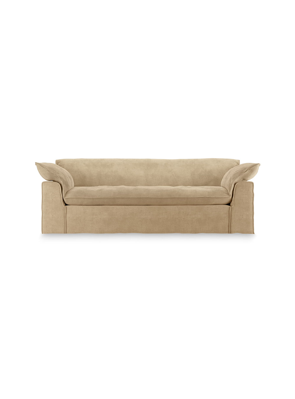 Sofa HKliving Nomad : un canapé 3 places au confort profond et au design méditerranéen. creme