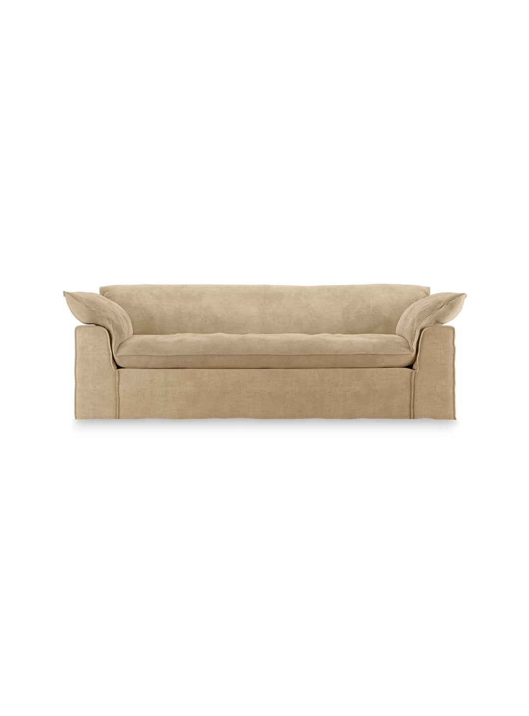 Sofa HKliving Nomad : un canapé 3 places au confort profond et au design méditerranéen. creme